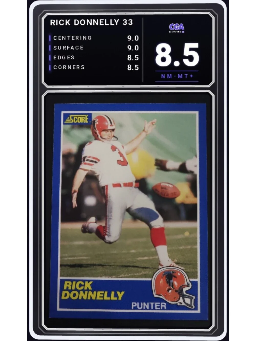1989 Score Football #33 Rick Donnelly Atlanta Falcons NFL - 8.5 Digital Grade